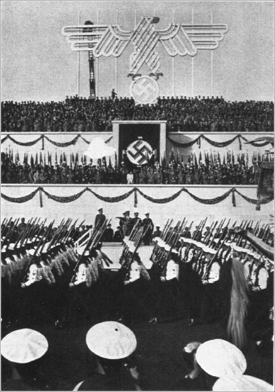 The Navy marching at the Reich's Party Day, Nuremberg, 1935.
